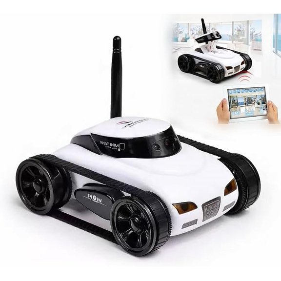 LEEYNEER Caméra Mobile Robot Alimentée par Batterie avec Application Téléphonique Vision Nocturne Enregistrement Vidéo Peut Être Levée et Abaissée Caméra pour Animaux