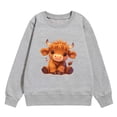 thumbnail image 4 of Couverture Portable pour Enfants, Chandails à Capuchon Doux pour Filles, Automne et Hiver, Mignon Imprimé Vache, Col Rond, Manches Longues, Chandail Décontracté Sans Capuche, 4 of 4