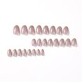 thumbnail image 2 of Fofosbeauty 24pcs Press on False Nails, Short Round Fake Nails, Golden French Light Gray, 2 of 8