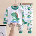 thumbnail image 3 of Pyjama pour Tout-Petites Filles 2 Pcs Col Rond Manches Longues Hauts avec Pantalon Pyjama Étoilé Tenue de Détente Ensemble de Pyjama pour Filles 2T-3T, 3 of 3