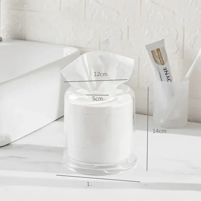 Clear Acrylic Square Storage Organizer with Open-Top Design for Tissues, Face Towels & Toilet Paper Rolls – Durable, Minimalist Home Decor Accessory for Bathroom & Desktop Organization