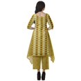 thumbnail image 4 of Moomaya Kurti Asymétrique avec Ensemble Pantalon Femmes Chanderi Imprimé Tenue de Fête Vêtements, 4 of 6