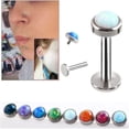 thumbnail image 2 of Opal Crystal Body Piercing Lip Nose Stud Labret Ring Bar Club Jewelry 6-8mm, 2 of 8