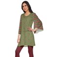thumbnail image 2 of Moomaya Kurtis Courtes en Poly-Crêpe pour Femmes, Robe à Manches Kimono Imprimée, Haut Indien, 2 of 5