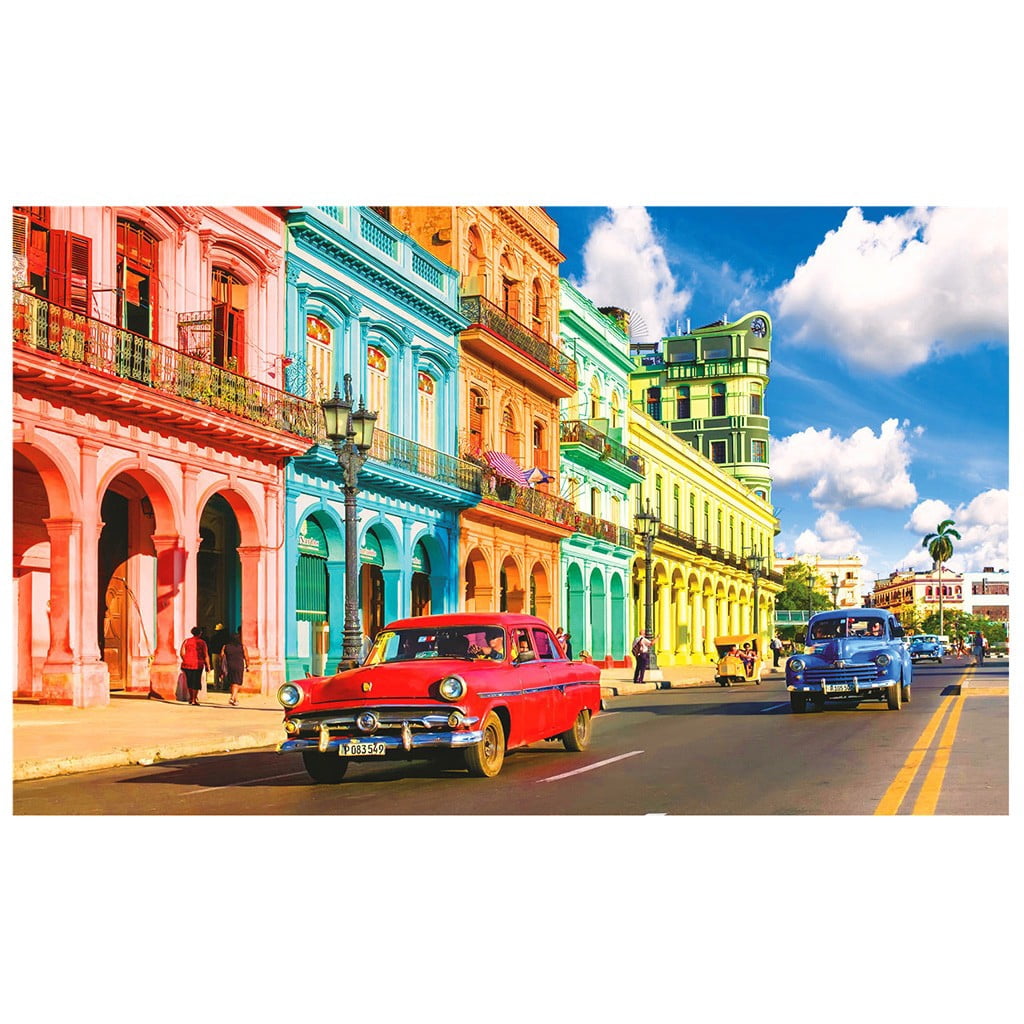 Staron Jigsaw Puzzles 500 Pieces for Adults Kids, Colorful City Street Red Car Jigsaw Puzzles Family Challenging Funny Puzzle