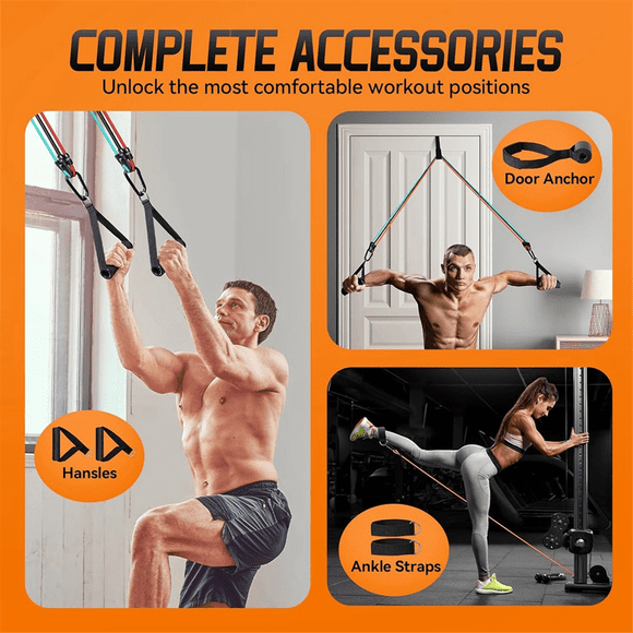 Resistance Bands with Handles, Exercise Bands Resistance Bands Set for Men and Women, Stretch Workout Bands