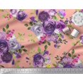thumbnail image 2 of Soimoi polyester Crepe Fabric Leaves & Rose Flower Print Fabric by the Yard 42 Inch Wide, 2 of 3