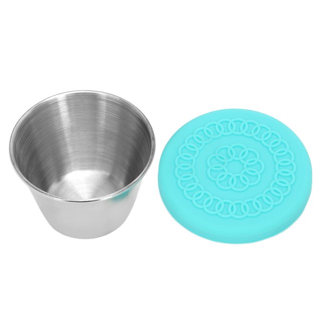 Salad Dressing Container, Essential Oil Container Silicone Lid Storage 70ml Stainless Steel For Beauty Salon For Picnic Mint Green Lid