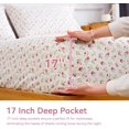 thumbnail image 3 of King Size Bed Sheets Piece Floral Pattern Sheets King Deep Pocket Sheet Grey Lotus, 3 of 7