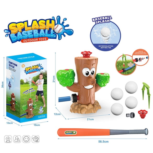Jouet Arroseur Escargot D pour Pelouse et Piscine avec Batte de Baseball Rétractable 4 Balles