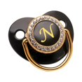 thumbnail image 1 of XZNGL Baby Pacifier 26 Letter Name Initials Silicone Baby Pacifier Golden Shiny Newborn Pacifier, 1 of 1