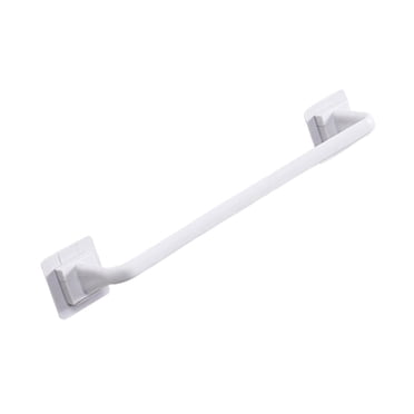 Barre de Serviette Robuste sur Armoire, Étagère Ou Support d'Organisation pour l'Extérieur des Portes, Porte-Serviette à Main, Barre de Serviette pour Cuisine, Courte, Blanche