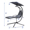 thumbnail image 2 of Topbuy Outdoor Hanging Chaise Lounge Chair Floating Chaise Swing Lounger - Set of 1, Gray, 2 of 6