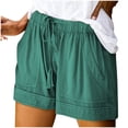 thumbnail image 1 of Fsgntruao Womens Plus Size Comfy Drawstring Casual Elastic Waist Pocket Loose Shorts Pants, 1 of 6