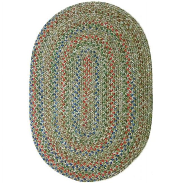 Rhody Rug Sophia Oval Braided Indoor-Outdoor Rug, Moss Green, 4 x 6 ft.