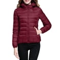 thumbnail image 3 of WRKEKC Lightweight Hooded Parka for Women, Solid Color Long Sleeve Full Zip Coat with Secure Pockets and Ribbed Cuffs, Transitional Season Layer Wine M, 3 of 4
