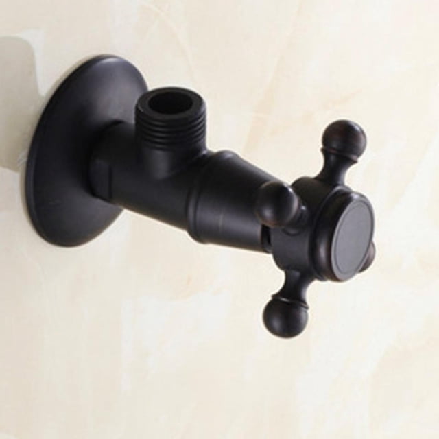 Copper Water Shut Off Valve, Compact Angle Stop Valve for Home Bathroom Toilets Brass Fitting for Renovation