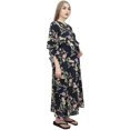 thumbnail image 1 of Bimba Caftan de Maternité Imprimé Bleu pour Mamans avec Taille à Cordon Robe Maxi-6, 1 of 7