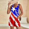 thumbnail image 2 of Penkiiy Salopette Sans Manches pour Femmes Jour de l'Indépendance Imprimé Drapeau Usa Combishort une Pièce avec Poches Multicolore, 2 of 5