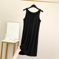 thumbnail image 3 of Wdfiry Nuisette pour Femmes en Modal Grande Taille Sans Manches Débardeur Robe de Nuit Couleur Unie Décontractée Froncée Longue Robe de Nuit Tenue d'Intérieur, 3 of 3