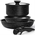 thumbnail image 2 of Pots and Pans Set Detachable Handle,5 Piece Nonstick Kitchen Cookware Sets,Stackable Pots Pans Set with Removable Handle, 2 of 7