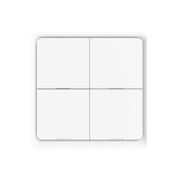 Abody Interrupteur de Scène Sans Fil Bouton-Poussoir Interrupteur Intelligent Panneau Mural Alimenté par Pile Tuya/ Télécommande d'Application Smart Life pour Appareils de Maison Intelligente (Hub ZigBee Requis), Blanc 4 Gang