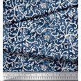 thumbnail image 3 of Soimoi Rayon Crepe Fabric Leaves,Bird & Rose Flower Printed Fabric 1 Yard 46 Inch Wide, 3 of 3