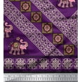 thumbnail image 2 of Soimoi Georgette Viscose Fabric Floral Mandala & Elephant Panel Printed Fabric 1 Yard 42 Inch Wide, 2 of 2