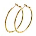 thumbnail image 3 of Gold Hoop Earrings, 18K Gold Plated Rounded Hoops Earrings for Women, 3 of 10