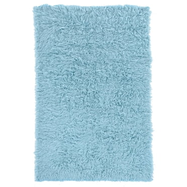 New Flokati 1400gr 8' x 10' Area Rug, Pastel Blue