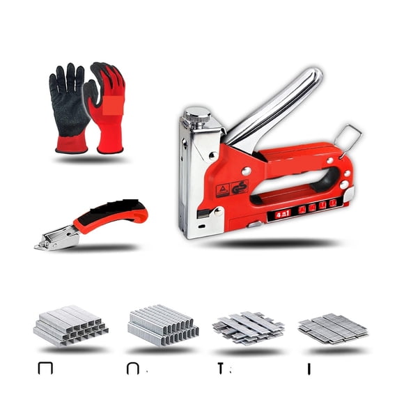 4 In 1 Stapler Furniture Heavy Duty Staple Gun Construction Stapler For Wood Stainless Steel Metal Hand Tool Nail Gun ,Easy to Use