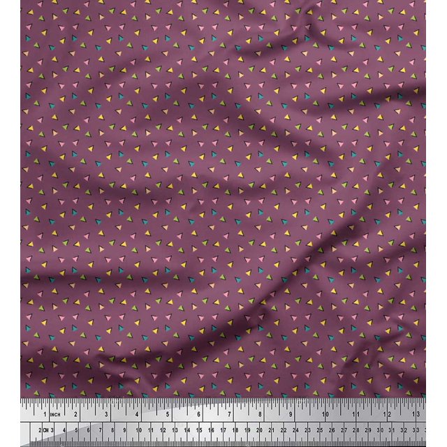 Soimoi Tissu en Coton Cambric Triangle Imprimé Tissu au Mètre 56 Pouces de Large