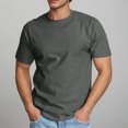 thumbnail image 2 of Diufon Mens Shirts Casual Business Short Sleeve Button Up Lapel Tops Solid Color Basic Vacation Golf Top, 2 of 8