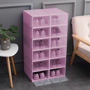 Wzzjkit Shoe Rack for Closet, Transparent Plastic Shoe Box Organizer Large Peach Shoe Box Flip Drawer Shoe Box Household Shoe Box Thick Storage Boxes, Shoe Rack