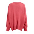 thumbnail image 5 of WUANDIXFA Chandails à Col Roulé pour Femmes Chandails pour Femmes à Manches Longues Fente Latérale Col Rond Chandails Molletonnés à Enfiler Hauts de Mode pour Femmes Vêtements Corset Vêtements d'Extérieur Rouge Melon D\'eau,L, 5 of 5