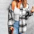 thumbnail image 5 of Yuyuzo Plaid Flannel Shirts for Women Oversized Long Sleeve Shacket Jacket Button down Blouse Tops, 5 of 5