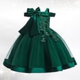 thumbnail image 2 of Robes Fille Robes Formelles Tout-Petits Robe Vert Foncé pour Filles Robe d'Anniversaire Tout-Petit Robes pour la Journée des Enfants pour Filles Mode Filles, 2 of 6