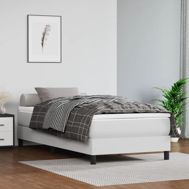 vidaXL Cadre de Lit Blanc 100x190 cm Lit Simple Similicuir