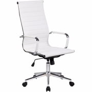 Nicer Furniture Ribbed PU Leather with Wheels Adjustable High Back Chair