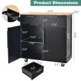 thumbnail image 4 of Giantex Rolling Kitchen Island Cart Storage Trolley Multipurpose Serving Cart with Storage,Lockable Wheels,Towel Rack and Rubber Wood Top(Black), 4 of 8