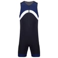 thumbnail image 4 of MSemis Men Quick Dry One Piece Swimsuit Zipper Bathing Suit Sleeveless Beach Swimwear Surfing Rash Guard Wetsuit Navy Blue L, 4 of 7