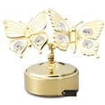 thumbnail image 2 of 24K Gold Plated Music Box with Crystal Studded Double Butterfly Figurine by Matashi, 2 of 7