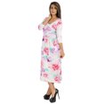 thumbnail image 3 of Phagun Robe Midi d'Été pour Femme Décontractée Ample avec Poches Robe à Encolure Dégagée Robes, 3 of 7