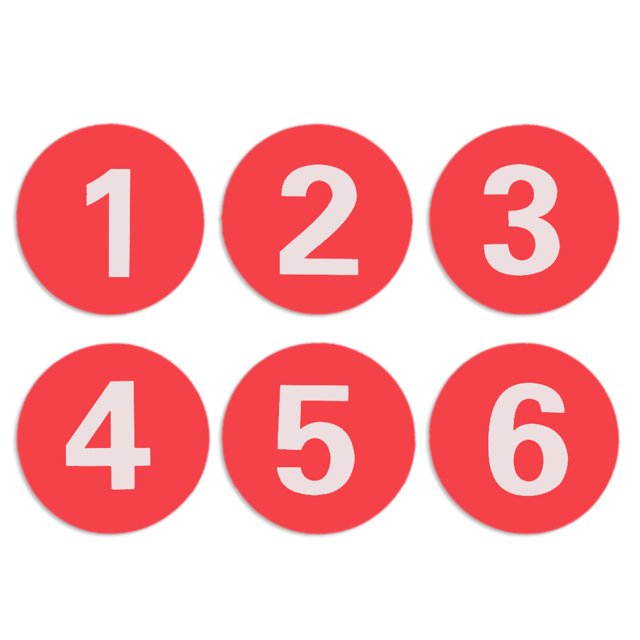 Aspire Acrylic Locker Number Signs 1-30, Door Sign with Self-adhesive Tape Red
