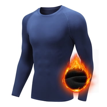 LUOGENLI Male T-shirts for Mens Men's Autumn and Winter Fashion Leisure Training Tight Fitness Long Sleeve Tops Tee T-shirts Mens Big and Tall St. Patrick's Day Blue XL
