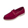 thumbnail image 1 of Mocassins Rouges pour Femmes à Enfiler Bout Rond Bout Fermé Semelle Plate Décontractés Printemps Été Chaussures Extérieur Intérieur Usage Quotidien Polyvalents Design Uni Taille 42, 1 of 9