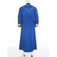 thumbnail image 4 of RUNQHUI Men's Priest Robe With Gold Trim And Cross Front Zip Closure For Church Worship And Cosplay Royal Blue M, 4 of 7