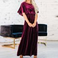 thumbnail image 1 of UPPADA Robe de Cocktail pour Femmes à Manches Longues Robe d'Invitée de Mariage Fente Latérale Jolie Robe Formelle Évasée Taille Haute Robe de Fête Robe de Bal Robe de Cocktail jusqu'à 65 % de Rabais, 1 of 5