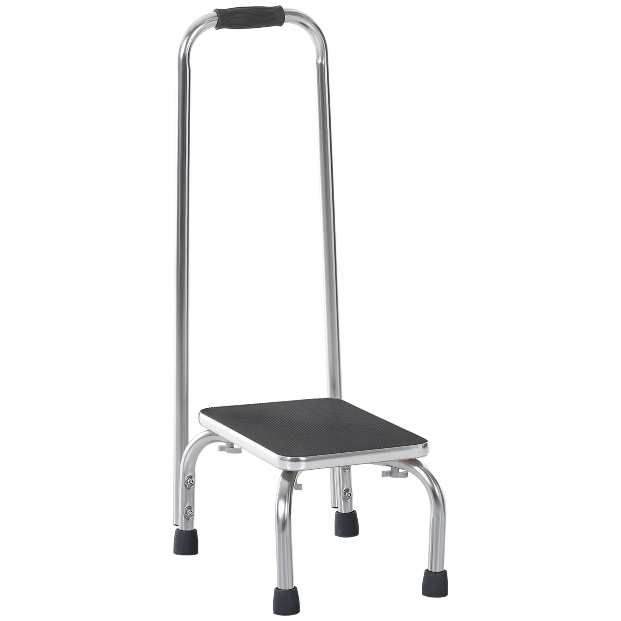 HOMCOM Heavy Duty Step Stool with Handle for Adults and Seniors, Portable with Anti-Slip Design