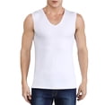 thumbnail image 2 of Mens Summer Ice Silk Traceless Thin Breathable Pure Color V-neck Sleeveless Top, 2 of 9